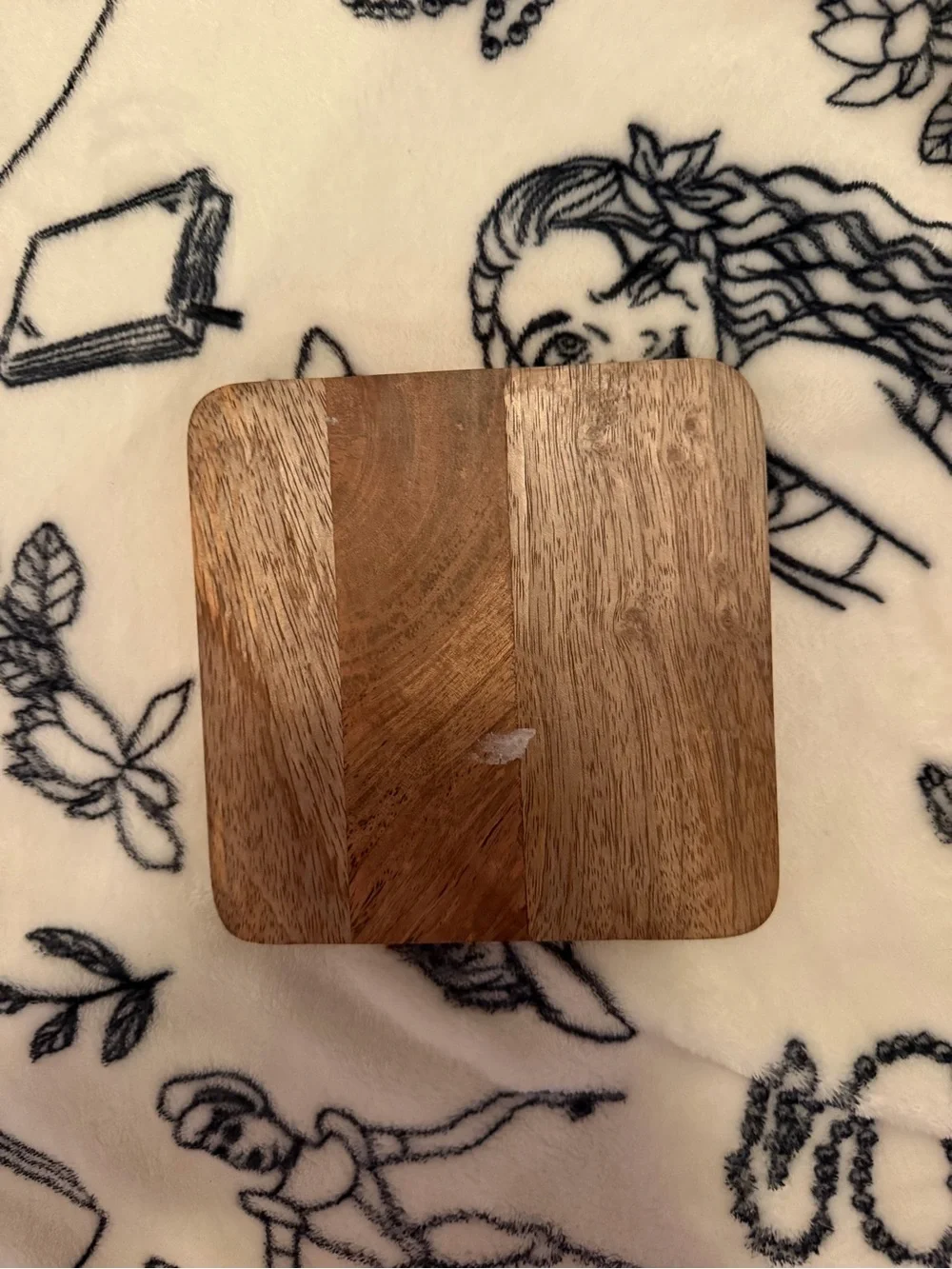 Wooden Floral Jewelry Tray